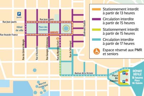 Stationnement, circulation et parcours de la soirée
