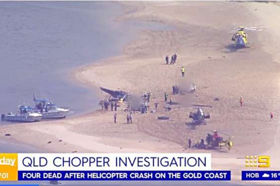 Un crash entre deux hélicoptères fait quatre morts sur la Gold Coast