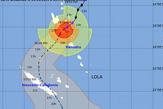 Lola se rapproche du Caillou et perd en intensité