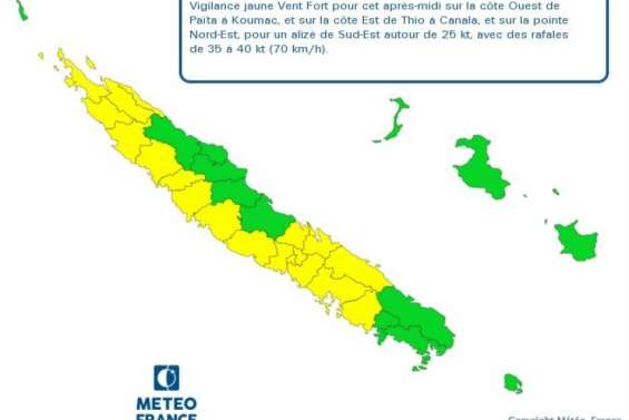 Dix-neuf communes de la Grande Terre en vigilance jaune pour vents forts
