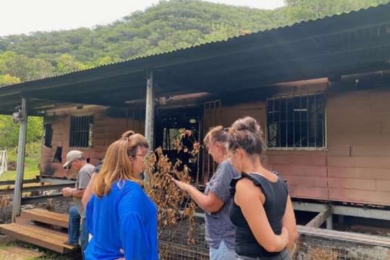 Thio : des élus en visite chez la famille Bull, dix jours après l’incendie de leur maison