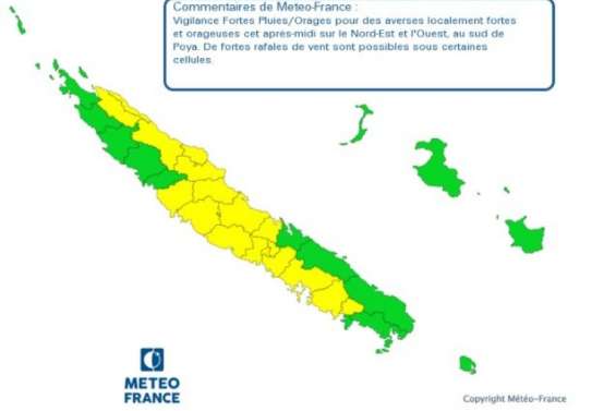 18 communes de la Grande Terre en vigilance jaune aux orages
