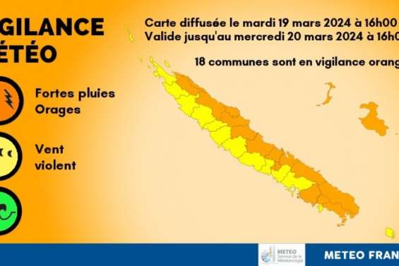 Fortes pluies : dix-huit communes placées en vigilance orange