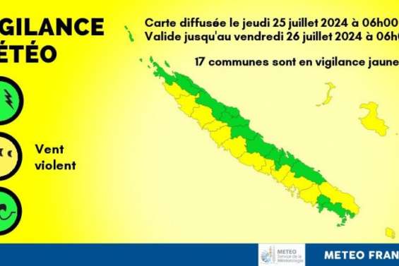 17 communes en vigilance jaune aux forts vents