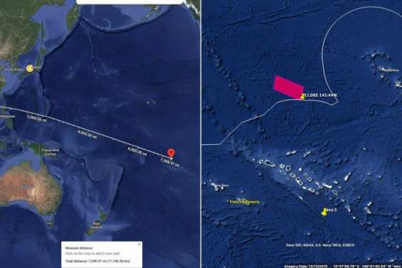 Le missile chinois lancé au-dessus du Pacifique a atterri (très) près de la Polynésie française