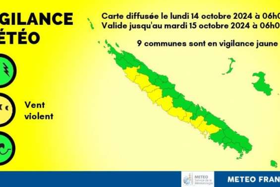 Neuf communes de la côte Ouest en vigilance jaune aux vents violents