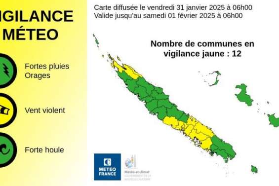 Douze communes sont placées en vigilance jaune aux vents violents