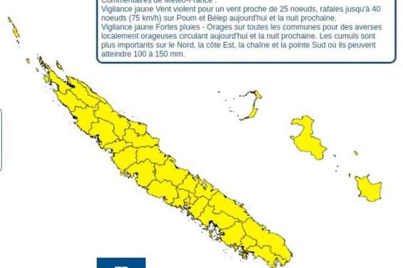 L’ensemble du pays placé en vigilance jaune fortes pluies et vents violents