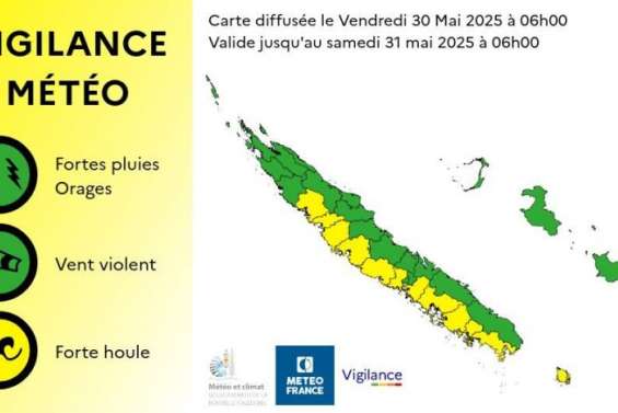 Risque de forte houle sur la côte Ouest et à l'île des Pins