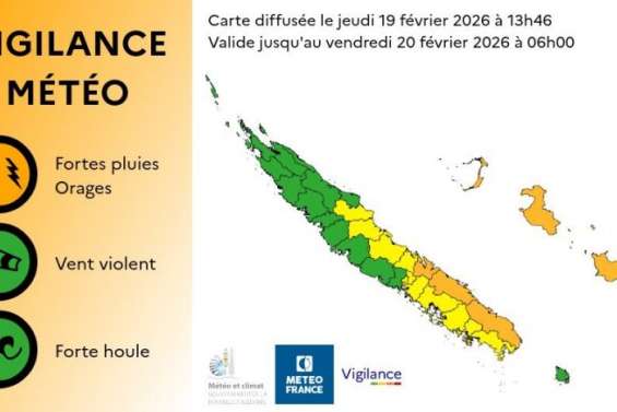 Fortes pluies et orages : vigilance orange sur les Loyauté et le Sud-Est
