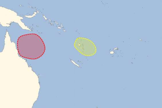 Risque fort d'un phénomène tropical en mer de Corail