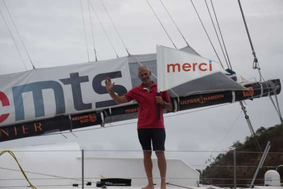 Merci, l'Imoca de Sébastien Destremau, est arrivé à bon port