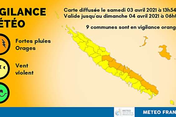 Les pluies remontent le territoire, neuf communes restent en alerte orange
