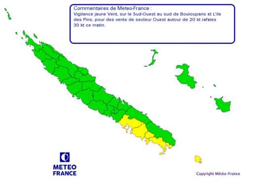 Six communes en vigilance jaune
