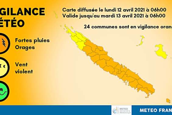 Vingt-quatre communes placées en vigilance orange