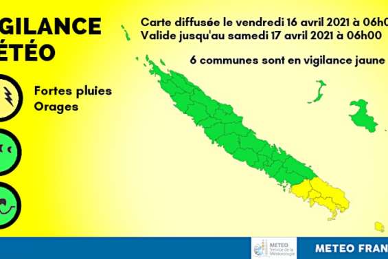 Six communes encore en vigilance jaune ce vendredi matin