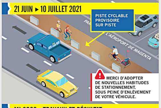 Une piste cyclable provisoire devant l'aérodrome avant une définitive en 2022