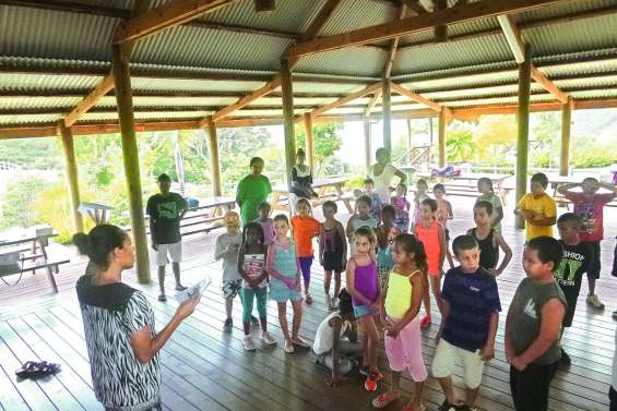 Les petits vacanciers explorent  le parc des Grandes Fougères