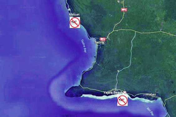 Deux plages interdites à la baignade à Maré