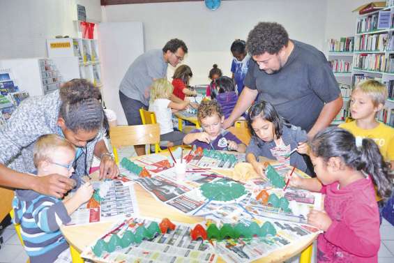 Les enfants du CLSH font bon  ménage avec le recyclage des déchets