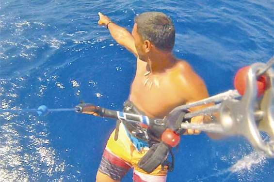 Une baleine blanche au large de Moorea