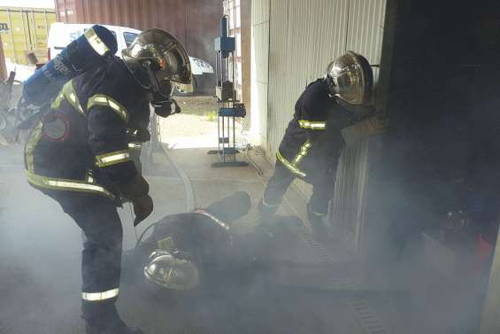 Un incendie simulé  en entreprise