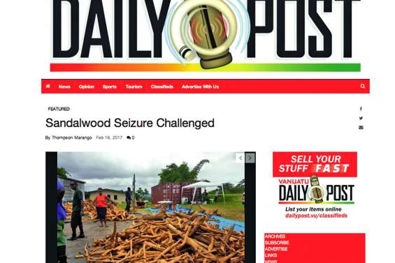 Le bois de santal saisi au Vanuatu sera restitué
