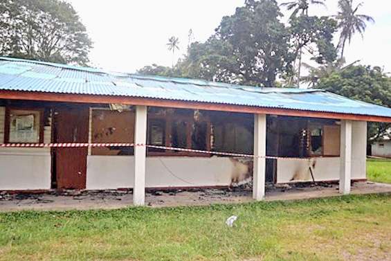 Incendie à la maison commune de Bâ, à Houaïlou