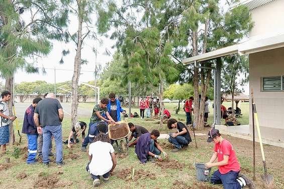 Près de 150 arbustes plantés au lycée agricole par les élèves de terminale