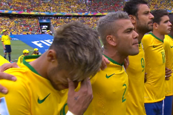 Les larmes de Neymar pendant l'hymne