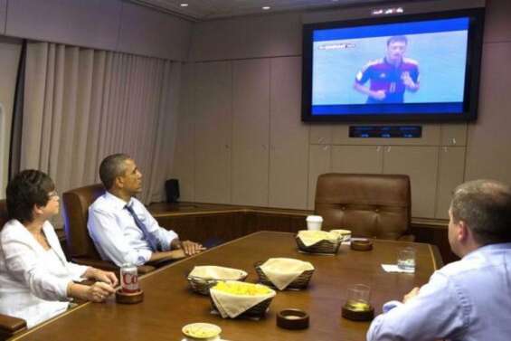 Obama a suivi le match dans son avion