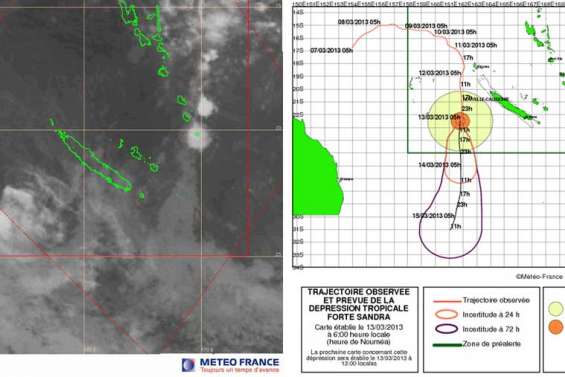 Sandra redevient une dépression tropicale et s'éloigne