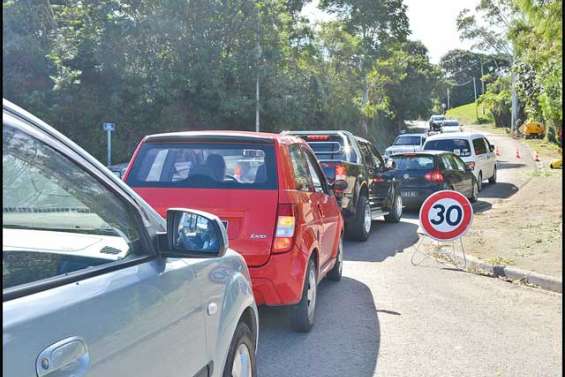 Des bouchons sur la route  jusqu'à vendredi, à cause de travaux
