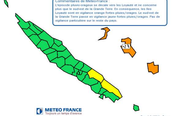 Fortes pluies : vigilance orange sur les Loyauté