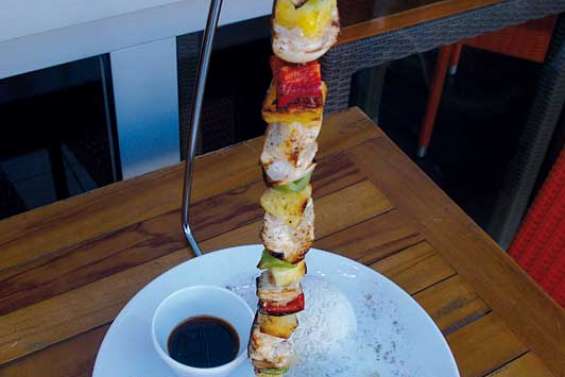 Brochette hawaïenne sauce teriyaki