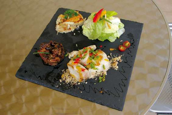 Filet de tazar et caponata d'aubergine