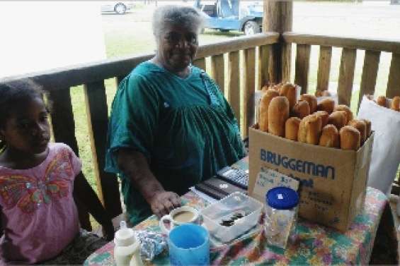 Pain frais au marché