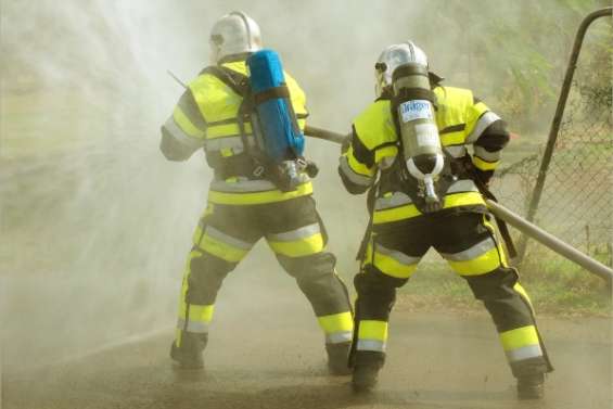 Les pompiers en piste