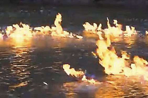 Fracturation hydraulique : il enflamme une rivière
