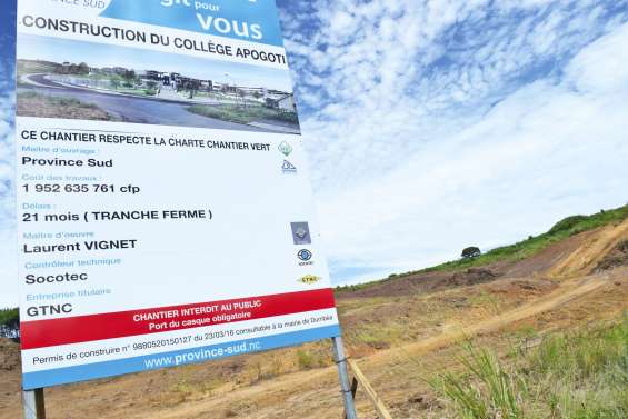 Collège Apogoti : livraison en avril 2018