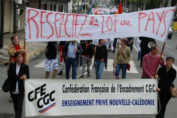 Les profs du privé dans la rue