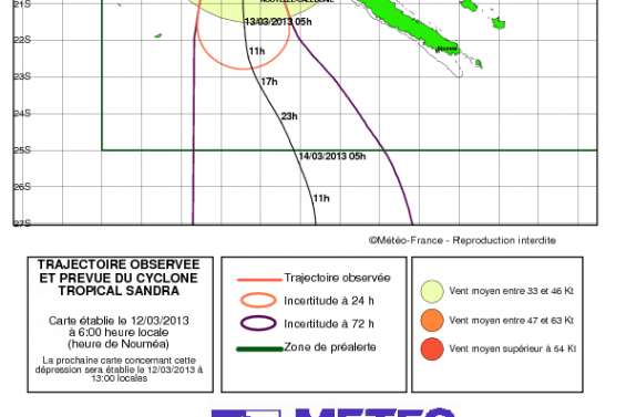 Sandra s'affaiblit légèrement